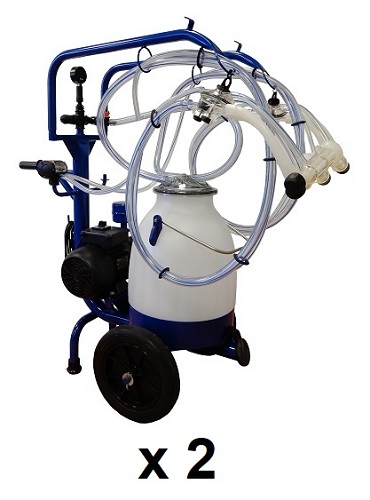 Milking Machine  Milking Systems - Milking Equipment - 6039017 - Master PMMKit EPV170 5L 220V 50Hz 2Arms 2G V (2X) - Pipeline & Portable Machines - Portable milking machines
