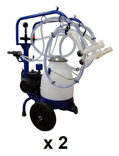 Milking Machine  Milking Systems - Milking Equipment - 6039018 - Master PMMKit EPV170 5L 220V 50Hz 2Arms 2S C (2X) - Pipeline & Portable Machines - Portable milking machines